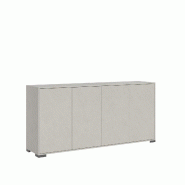 Itamoby Buffet Lumina Panneaux Écologiques L.172 P.40 H.83 cm 4 Portes Pousse-Lâche Made in Italy FSC - gris VEMA4ANLUMINA-CH