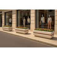 Jardinière pour espace public rectangulaire en béton et fibres - Leonardo 372 - Résistance mécanique et personnalisation
