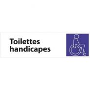 Pavo plaque de signalisation toilettes handicapés - dimensions : l17 x h4,7 x p0,2 cm