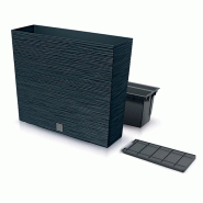 Prosperplast - Jardinière coloris Anthracite, avec réservoir, collection FURU - 58x18x49,8 cm, capacité 12 L - gris plastique polypropylène ZA5225