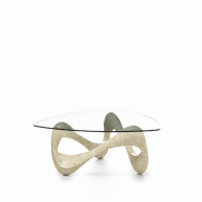Stones Tetris Table Basse  (100X100 Transparent) En Verre Trempé Beige - beige 8033959233351
