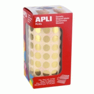 Apli 5192 gommettes rondes, diam. 10,5 mm, en rouleau, coloris or - 8410782116264
