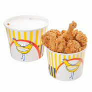 Bucket poulet carton imprimé 2550cc Ø18,9/14,7x14,5cm - par 300