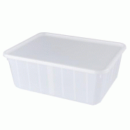 Cartybox rectangulaire avec couvercle 135 cl - opaque - (25 pièces) - Gastroland - blanc plastique polypropylène 3701666006821