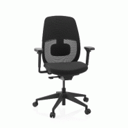 Chaise de bureau ergonomique Skandis sans appui-tête noire / piètement noir hjh OFFICE - noir polyester 609005