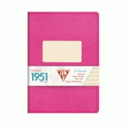 Clairefontaine Lot de 10 Carnet 1951 A5, 96p./48 feuilles 90 g/m² piquées, coloris framboise, ligné 8mm - 3329681958361