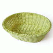 Corbeille effet osier PP vert 23x17x8cm - par 12