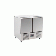 Cuistance Saladette réfrigérée avec couvercle et plan de travail 2 portes - 900 x 700 x 900 mm - inox S900.1010050