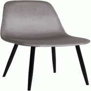 Décoshop26 - Chaise de salle à manger x1 design simple avec pieds en métal noir assise en velours gris 10_0002067 - gris métal 3000250824132