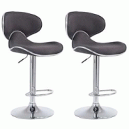 Décoshop26 - Lot de 2 tabourets de bar pivotant design moderne en tissu gris foncé support en métal chromé 10_0004267 - gris 3000252014623 Décoshop26 - Lot de 2 tabourets de bar pivotant design moderne en tissu gris foncé support en métal chromé 10_0004267 - gris 3000252014623