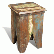 Décoshop26 - Tabouret assise support plantes en bois de récupération massif brun DEC026330 - Bois massif 3000255758135
