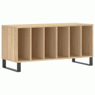 Helloshop26 - Armoire à disques classique style industriel 100 x 38 x 48 cm grande capacité en bois d'ingénierie chêne sonoma 02_0049155 - Bois ma