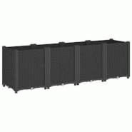 Helloshop26 - Jardinière bac lit surélevé plantes fleurs terrasse jardin 160 x 40 x 53 cm polypropylène noir 02_0037462 - 3000217852369 Helloshop26 - Jardinière bac lit surélevé plantes fleurs terrasse jardin 160 x 40 x 53 cm polypropylène noir 02_0037462 - 3000217852369