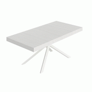 Itamoby Table Extensible Niket 180/440X90 Cm En Frêne Blanc Avec Pieds Blancs - blanc multi-matériau VE0180440NIKE-BF-BI