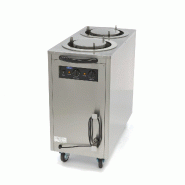 Maxima Réchauffeur de plaque - 80 assiettes - jusqu'à Ø30 cm - sur roues – 45 × 91 × 77 cm – 800 W - AKS-09362005
