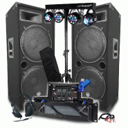 Pack Sono BM SONIC Ampli 3000W, Paire d'Enceintes LSC215 2x2000W, Table de Mixage Bluetooth, Portiques 8 Lumières LED+Clé 32G - 3666638036254