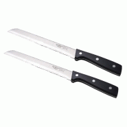 San Ignacio - Lot de 2 couteaux à pain en acier inoxydable en couleur noire - Expert - noir inox PK10354