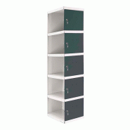 SimonRack Cassier métallique 5 portes ADDITIONNEL démonté BLANC/ANTHRACITE 1800x300x500 mm (haut x largeur x profondeur) - 8425437108280