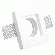 SOLOLED Support Spot Encastrable Carré En Plâtre Blanc 100X100X30 Mm Pour Led Gu10 Et Gu5.3 - blanc 0803173016010_0