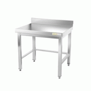 Table de travail en inox soubassement 800 x 700 mm adossée avec renfort PREMIUM / GOLDINOX - inox 3701770803354 Table de travail en inox soubassement 800 x 700 mm adossée avec renfort PREMIUM / GOLDINOX - inox 3701770803354