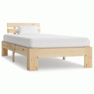 VidaXL Cadre de lit sans matelas bois massif de pin 100x200 cm Modèle Servior - 283161
