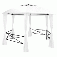 VidaXL Chapiteau de jardin avec rideaux 360x312x265 cm Blanc 180 g/m² Modèle Vega StudioDesk Modern - 312234