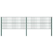 Vidaxl panneau de clôture avec poteaux fer 3,4 x 0,8 m vert 278605