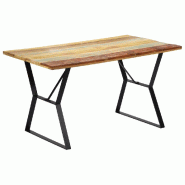 VidaXL Table à manger 140x80x76 cm Bois de récupération massif Modèle Helios Classique - Bois massif 247948