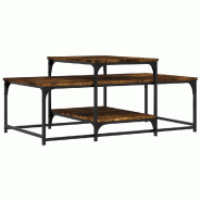 VidaXL Table basse chêne fumé 102x60x45 cm bois d'ingénierie Modèle Atlas Master Office - 835316