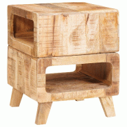 VidaXL Table d'appoint Marron 40 x 40 x 49 cm Bois de mangue massif Modèle Patio Orion Prime Plus - 4104553
