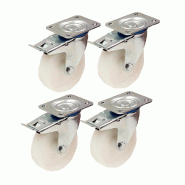 150mm 6" inch nylon castors - heavy duty swivel braked castors set 300kg each - 150mm 6" inch nylon castors - heavy duty swivel braked castors set 300kg each -