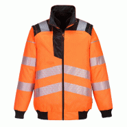 Blouson PW3 haute visibilité 3-en-1 - Orange/Noir / M
