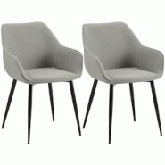 CLP Chaise de salle à manger Luena Gris clair/Tissu - gris textile 327452 CLP Chaise de salle à manger Luena Gris clair/Tissu - gris textile 327452
