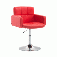 CLP Fauteuil lounge Los Angeles similicuir Rouge - rouge polyester 152152305 CLP Fauteuil lounge Los Angeles similicuir Rouge - rouge polyester 152152305