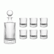 Coffret carafe avec 6 verres Malt -  Transparent / Cristal Rond Verre Table Passion 9.00x9.00 cm - transparent verre 3106233520012