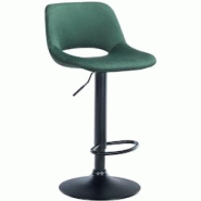 Décoshop26 - Tabouret de bar chaise haute x1 avec repose-pieds en velours vert piètement métallique noir 10_0004599 - noir 3000252192987 Décoshop26 - Tabouret de bar chaise haute x1 avec repose-pieds en velours vert piètement métallique noir 10_0004599 - noir 3000252192987
