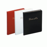 Exacompta Livre d'Or Alpille 22x27 cm, 140 pages, reliure en cuir rouge - 3130630047155_0