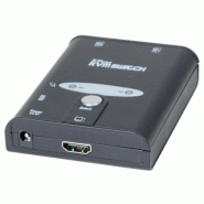 Mini switch kvm hdmi 4k /usb/audio 2 ports avec cables 1,30m 61180