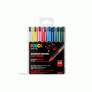 Set De 8 Marqueurs à Pointe Calibrée Extra Fine Posca Basic - multicolore 3296280033341
