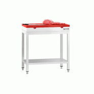 Table inox de découpe avec plan rouge - Profondeur 700 mm | Ggm - 600_0