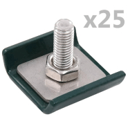 Vidaxl ensemble de 25 connecteurs de tapis de grille vert 144499