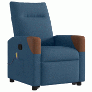 VidaXL Fauteuil de massage inclinable Bleu Tissu Modèle Permelix - 3324020