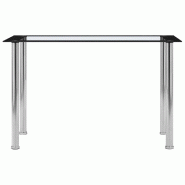 VidaXL Table à manger Noir et transparent 120x60x75 cm Verre trempé Modèle Helios Design Plus - 281851
