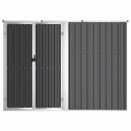 Abri à outils de jardin anthracite 225x89x161cm acier galvanisé Modèle AbriPanorama 18 - 8720286512906