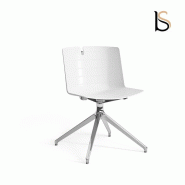 Chaise design Mork avec pied pyramidal - Mobel Linea. - Blanc_1