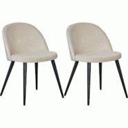 Chaise en velours avec pieds en acier Velvet (Lot de 2) beige Venture Home - beige 3700866352646 Chaise en velours avec pieds en acier Velvet (Lot de 2) beige Venture Home - beige 3700866352646
