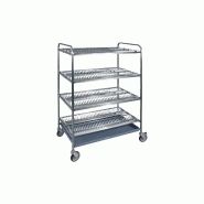 Chariot égouttoir à vaisselles avec 3 niveaux, capacité 288 assiettes 1100x620x1600 mm - VIRTUS - 0615402893763 Chariot égouttoir à vaisselles avec 3 niveaux, capacité 288 assiettes 1100x620x1600 mm - VIRTUS - 0615402893763