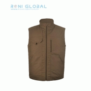 Gilet de travail polaire matelassé camel - coton, polyester et élasthanne - 4 poches - TYPHON+ SAM PBV_0