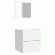Helloshop26 - Armoire de salle de bain avec miroir pratique 41 x 38,5 x 45 cm rangement mural moderne en bois blanc 02_0047830 - blanc Bois massif 300
