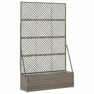 Helloshop26 - Cache-pot de jardin rectangulaire moderne extérieur 105 x 30 x 170 cm en métal gris 02_0047456 - gris métal 3000234787620